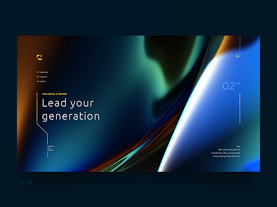 UI Exploration - Lead your generation 3drender clean dailyui design emm inspiration interface interference light trippy ui web
