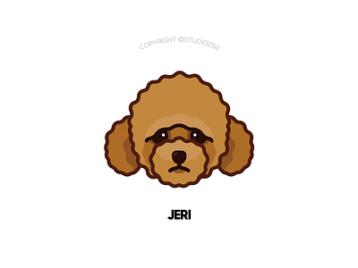 Jeri the poodle artwork character dog illustration logo poodle puppy