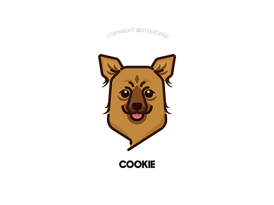 Cookie the doggie artwork character icon illustration logo puppy