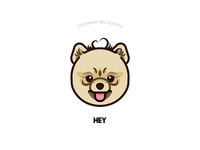 Hey the pomeranian artwork character dog icon illustration logo puppy vector