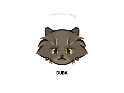 Duba the cat artwork cat character icon illustration logo vector