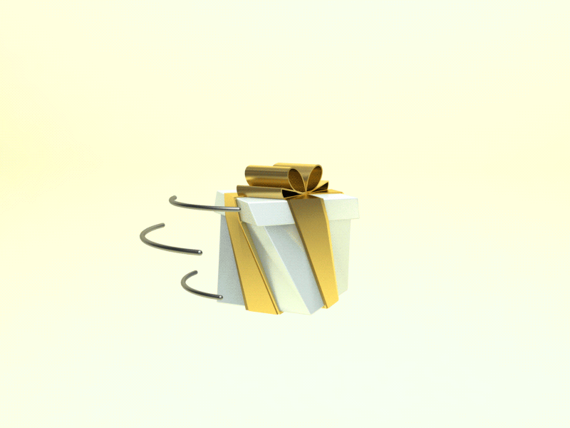 Gift delivery 3d 3dworks animation artwork c4d cinema4d cupcake gif gift gold motion party