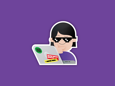 Deal with it character emoji sticker