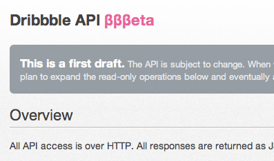 API BBBeta api documentation dribbble