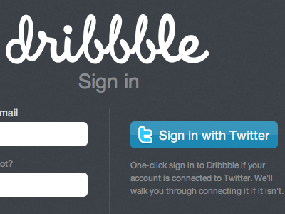 Sign in with Twitter by Rich Thornett for Dribbble on Dribbble