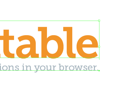 table in your browser