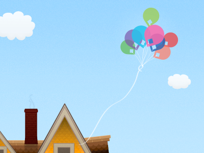 Up balloons bricks chimney clouds eszett gradient house illustrator movie reference noise photoshop pixarish rebound shingles sky string theory tiles transparency up window yesofcourseidrewitall