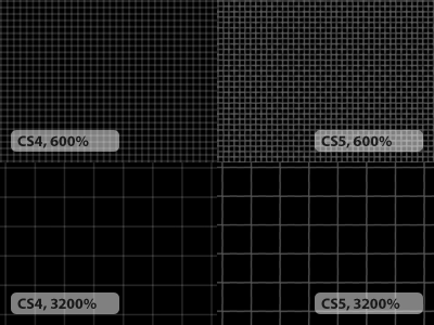CS4 vs CS5 Pixel Grid