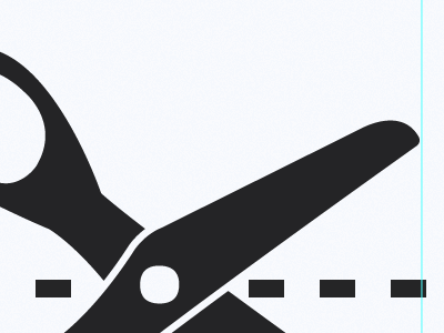 Cut here (Safety First™ edition) black blue dash noise photoshop scissors thereisnofold vector