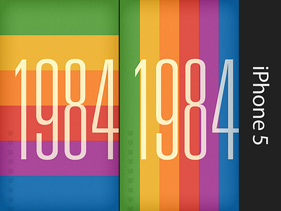 iPhone1984 + 5 1984 apple iphone logo rainbow univers wallpaper