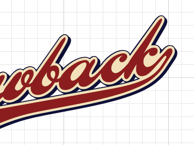 ...back *swoosh* 3d ballpark blue extrude illustrator red tan vector