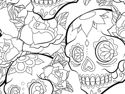 Dribbble Sugar Skulls illustrator skull sugar tattoo