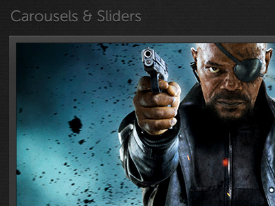 Dark UI Kit Carousels/Sliders - Fireworks 