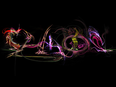 "CHAOS" abstract art apophysis calligraphy design fractal lettering logo rendering typography