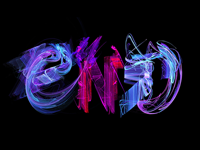 END abstract art apophysis calligraphy design fractal lettering logo rendering typography