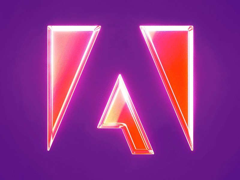 Adobe Logo light waves adobe animation colors glass light motion
