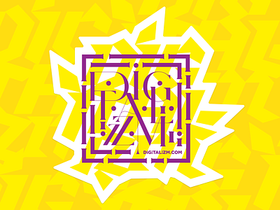 Digitalizm Sticker color deco design digitalizm illustration lettering stickers type typography vector yellow