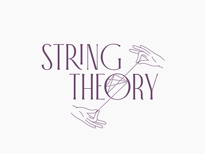 String Theory art art noveau elegant hands logo logotype strings typography