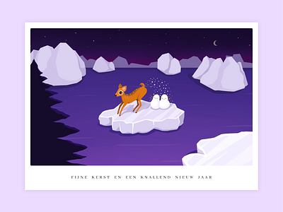 Christmas card affinity designer christmas deer postcard