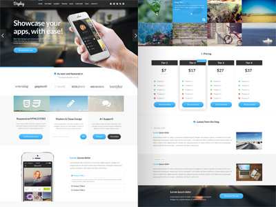 Dizplay - ThemeForest PSD Template blue clean modern one page psd single page template unique