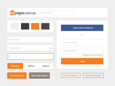 UI Kit orange style guide ui kit user interface