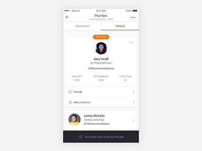 Connected Concept app concept connected feature ios tradesperson ui