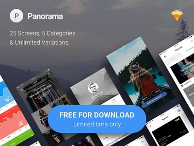 Freebie! Download Panorama UI Kit by Michael Wong on Dribbble