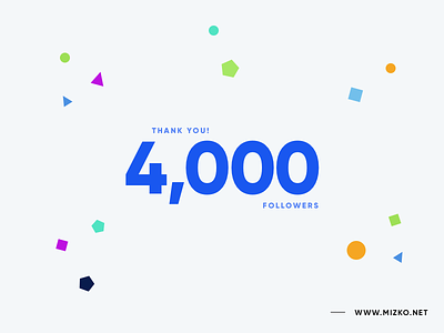 Celebrating 4,000 Dribbble Followers! 4000 celebrating dribbble followers milestone support thank you