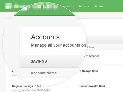 Accounts Dashboard accounts clean dashboard green minimal ui user interface