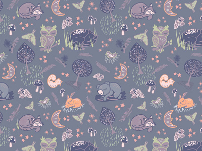 Woodland Slumber illustrator patterndesign surfacedesign