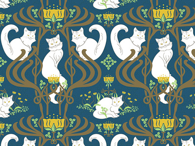 Cat Nouveau Pattern