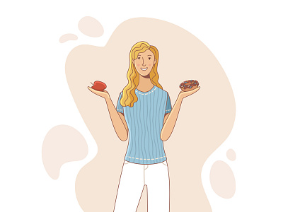 What would you have chosen? adobe illustrator character character design choose flat design flat illustration healthy food illustration illustrator vector vector illustration woman woman illustration