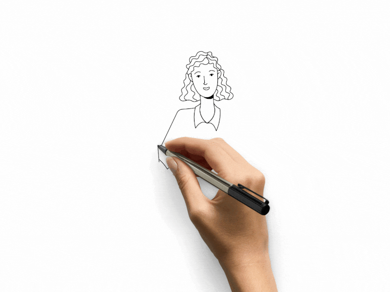 Hello 2d adobe after effects adobe illustrator ae animated animation black and white illustration black white character character animation gif linear lineart motion graphics vector vector art wave waving whiteboard animation woman