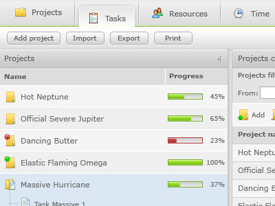 Project-Management with tasks