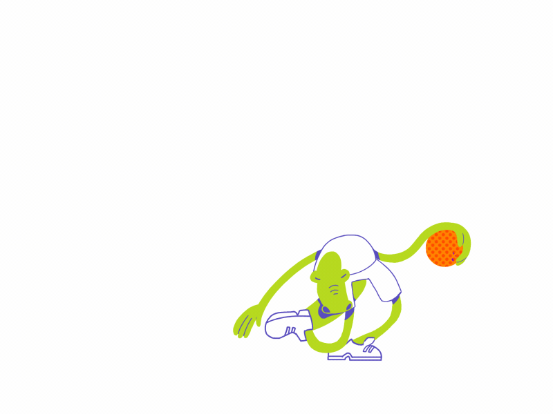 Warm Up 2d animate animation basketball cell character crocodile frame by frame green loop