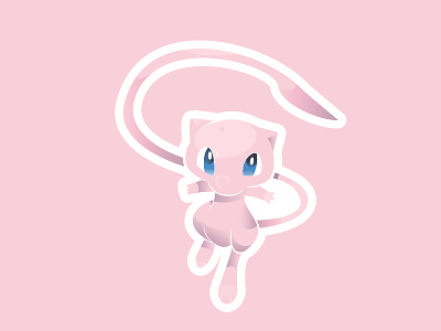 Mew mew pink pokemon vector