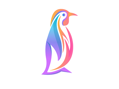 A modern colorful penguin design