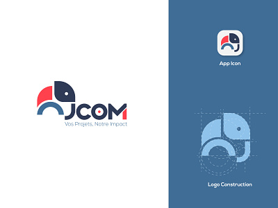 JCOM abstract logo branding colorful creative graphic design logo modern