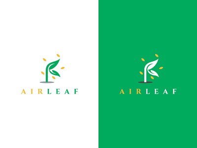 Logo design for AirLeaf | Variant 1 air leaf logo creative leaf logo minimal logos modern logo