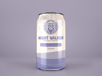 Beer Can Label Design for Night Walker | Lemon Lavender