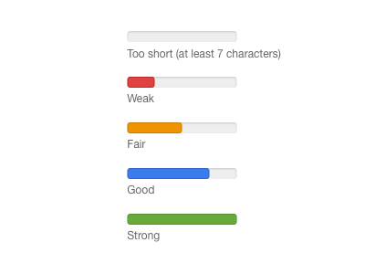 Password strength meter blue green meter orange password red sketch strength