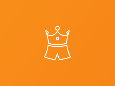 Undercrowned (slightly tweaked) boxer brand concept crown king line logo mark under underwear undie