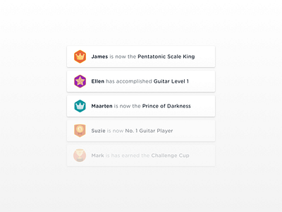 Quick gamification notification center