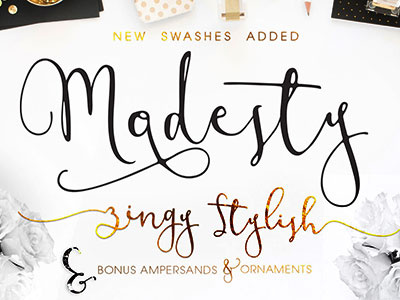 Modesty Font + Freebie ampersand blogger calligraphy font freebie invitation lettering planner scrapbook script typeface wedding