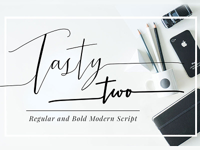 Tasty Two Font Family branding calligraphy feminine font invitation logo modern typeface typography wedding