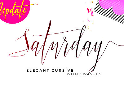 Saturday Font - Elegant Calligraphy with Extra Swashes announcement blogger branding calligraphy cover font invitation lettering logo script typeface wedding