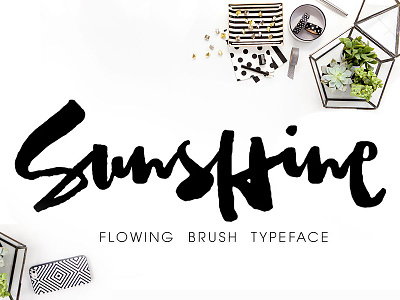 Sunshine Brush Font blogger branding brush brush font brush lettering cover design logo poster quote typography watercolor watercolor font
