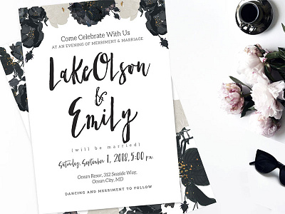Modern Wedding Invitation Made With Skylar Font