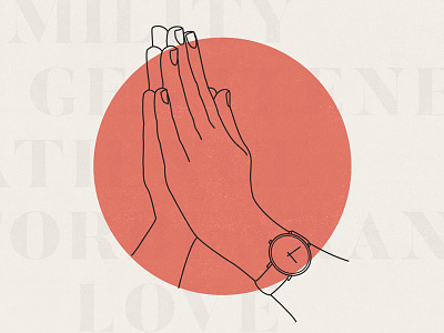 Praying Hand Modern Illustration
