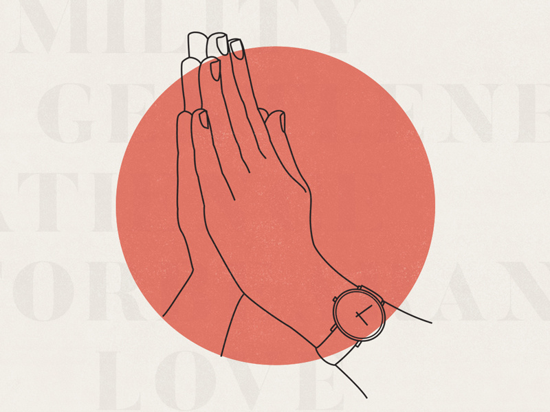 Praying Hand Modern Illustration illustration modern butler praying hands hand drawn a time for prayer icon